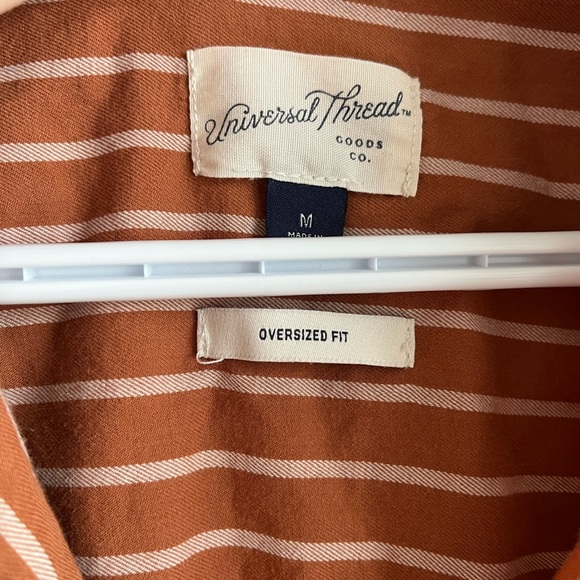 Universal Thread Orange Striped Button down - Picture 4 of 7